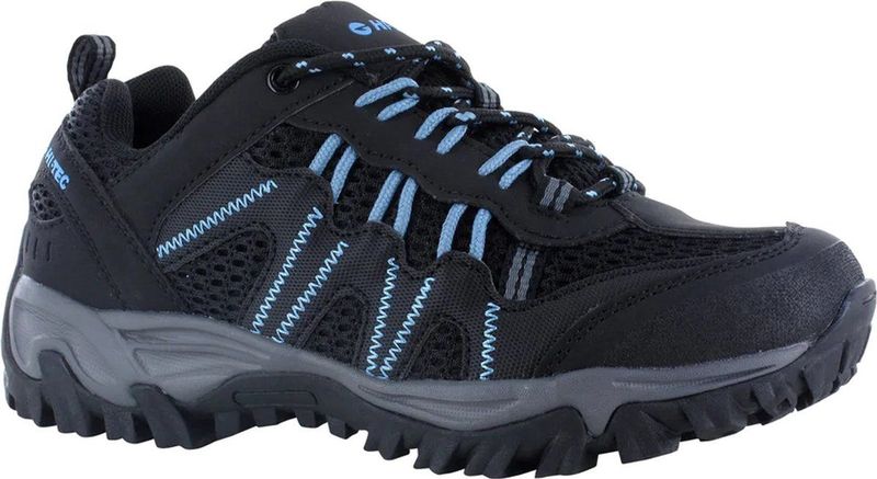 Hi-Tec - Jaguar - Wandelschoen - Zwart / Vergeet Mij Niet - Synthetisch / Mesh