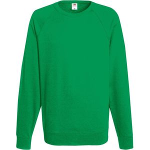 Fruit Of The Loom Heren Lichtgewicht Raglan Sweatshirt (240 GSM) (Kelly Groen)