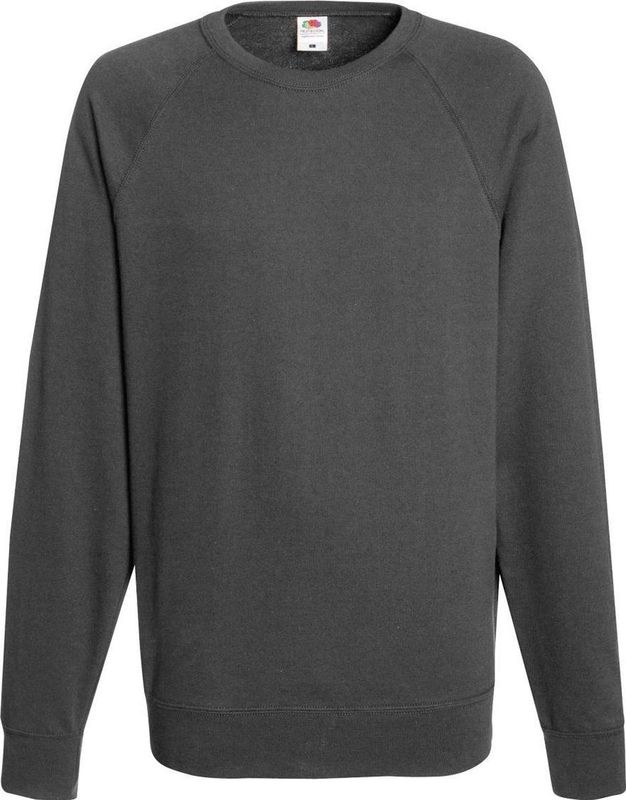 Fruit Of The Loom - Lichtgewicht Raglan Sweatshirt - Licht Graphite - 240 GSM
