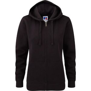 Russel - Authentic Hoodie met Rits - Zwart - Dames