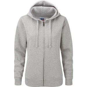 Russell Dames Premium Authentieke Hoodie met rits (3-laagse stof) (Licht Oxford)