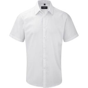 Russell - Herenshirt met Korte Mouwen - Wit - 84% Katoen 16% Polyester