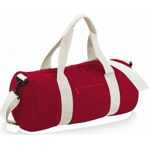 Bagbase Gewoon Varsity Barrel / Duffle Bag (20 Liter) (Klassiek rood/wit)