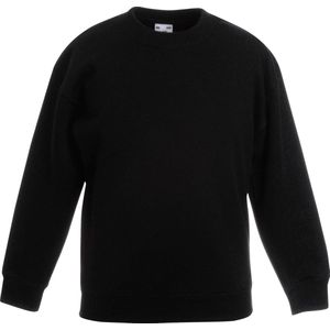 Fruit Of The Loom Kids Unisex klassieke 80/20 set-in sweater (Zwart)