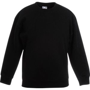 Fruit Of The Loom Kids Unisex klassieke 80/20 set-in sweater (Zwart)