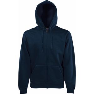 Fruit Of The Loom - Premium Hooded Zip-Up Sweatshirt - Donker Marine - 70% Katoen, 30% Polyester