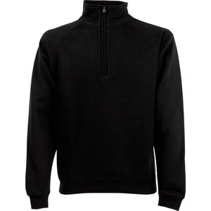 Fruit Of The Loom Heren Premium 70/30 Ritssluiting Neck Sweatshirt (Zwart)