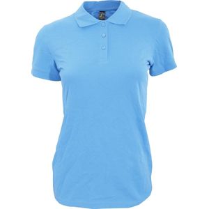 SOLS Dames dames Perfect Pique Poloshirt met korte mouwen (Hemelsblauw)