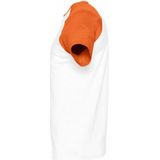 SOLS Heren Funky Contrast T-Shirt met korte mouwen (Wit oranje)