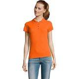 SOLS Dames dames Passion Pique Poloshirt met korte mouwen (Oranje)