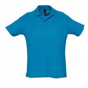 SOLS Heren Zomer II Pique Poloshirt met korte mouwen (Aqua)
