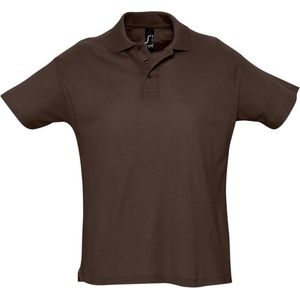 SOLS Heren Zomer II Pique Poloshirt met korte mouwen (Chocolade)