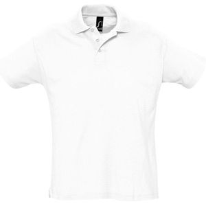 SOLS Heren Zomer II Pique Poloshirt met korte mouwen (Wit)