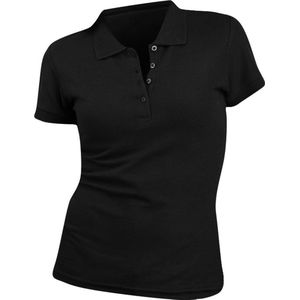 SOLS Vrouwen dames Mensen Pique Korte Mouw Katoenen Poloshirt (Zwart)