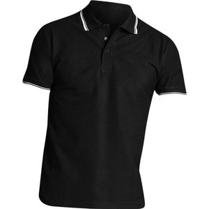 SOLS Herenpraktijk getipt Pique korte mouw Poloshirt (Zwart Wit)