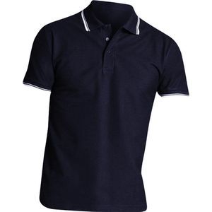 SOLS Herenpraktijk getipt Pique korte mouw Poloshirt (Marine Wit)
