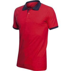 SOLS Prins Unisex Contrast Pique Korte Mouw Katoenen Poloshirt (Rood Franse marine)