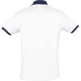 SOLS Prins Unisex Contrast Pique Korte Mouw Katoenen Poloshirt (Witte franse marine)