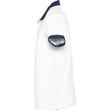 SOLS Prins Unisex Contrast Pique Korte Mouw Katoenen Poloshirt (Witte franse marine)
