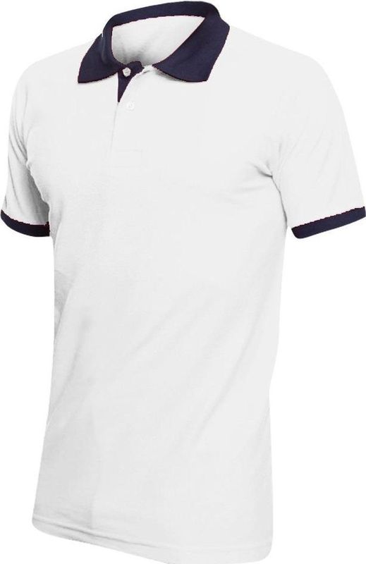 SOLS Prins Unisex Contrast Pique Korte Mouw Katoenen Poloshirt (Witte franse marine)