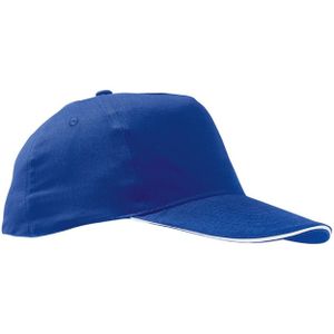 SOLS Unisex Sunny 5 Panel Baseball Cap (Koningsblauw/Wit)