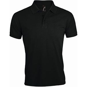 SOLS Heren Prime Pique Poloshirt met korte mouwen (Zwart)