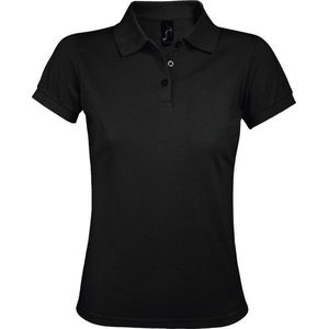SOLS Dames dames Prime Pique Polo Shirt (Zwart)