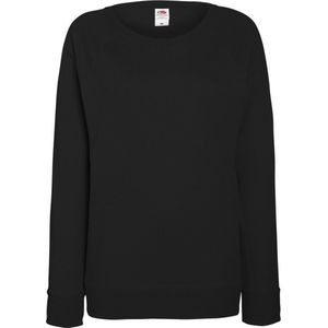 Fruit OF The Loom - Getailleerd Lichtgewicht Raglan Sweatshirt - Zwart - 240 GSM