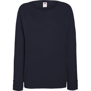 Fruit OF The Loom - Getailleerd Lichtgewicht Raglan Sweatshirt - Donker Marine - 80% Katoen, 20% Polyester