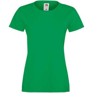 Fruit Of The Loom Lady-Fit Dames Sofspun® T-shirt - Kelly Groen - Extra Small