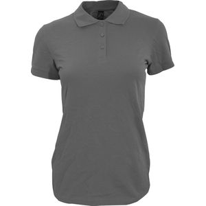 SOLS Dames dames Perfect Pique Poloshirt met korte mouwen (Donkergrijs)