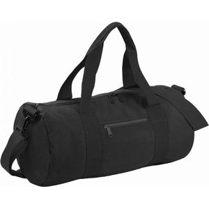 Bagbase Gewoon Varsity Barrel / Duffle Bag (20 Liter) (Zwart/Zwart)