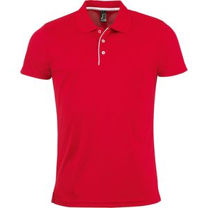 SOLS Heren Performer korte mouw Pique Polo Shirt (Rood)