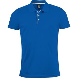 SOLS Heren Performer korte mouw Pique Polo Shirt (Koningsblauw)