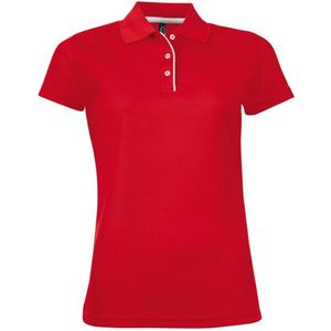 SOLS Dames dames Performer korte mouw Pique Polo Shirt (Rood)