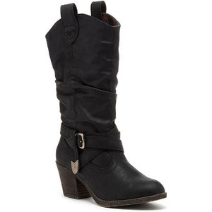 Rocket Dog Womens Ladies Sidestep Mid-Calf Western Boot (Black)
