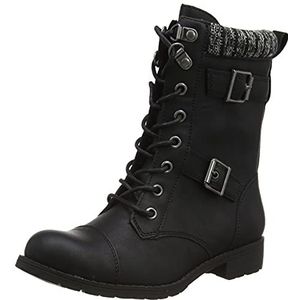 Rocket Dog Billie Combat Laarzen voor dames, Zwart, 37 EU