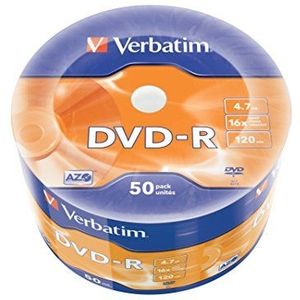 Verbatim 43788"" DVD-R 4.7GB 16x 50er Wrap spindel zilver