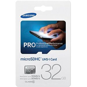 Samsung Memory 32 GB Pro MicroSDHC UHS-I Grade 1 Klasse 10 Geheugenkaart zonder adapter