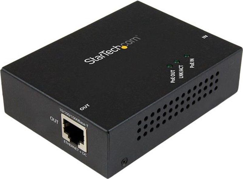 StarTech.com - Gigabit PoE+ Extender - Power over Ethernet - Zwart - Metalen Behuizing