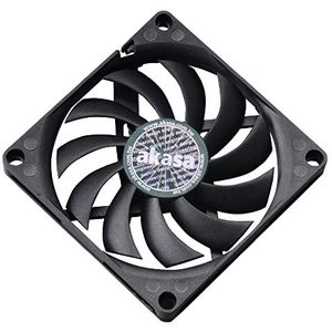 Akasa Slimfan | PWM Case Fan | 80mm PC Fan | 4-pin Cooling Fan | 80 x 80 x 10.8 mm | Black | Suitable for HTPC and Slim System | AK-FN076