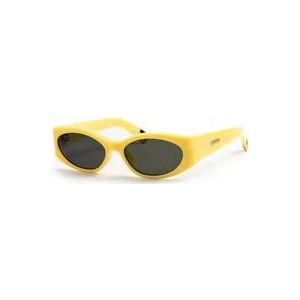 Jacquemus Ovale Zonnebril voor Stijlvolle Zonbescherming , Yellow , Dames , Maat: 55 MM