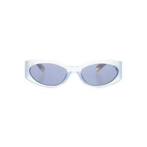 Jacquemus Ovale Zonnebril voor Stijlvolle Zonbescherming , Blue , unisex , Maat: 55 MM
