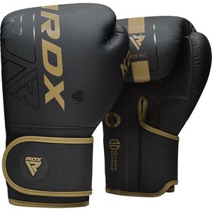 RDX Sports F6 Kara Bokshandschoenen - Boxing Gloves - Training - Vechtsporthandschoenen - Boksen - Goud - Mat - 10 oz