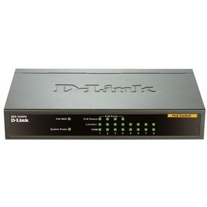 D-Link DES-1008PA Unmanaged Fast Ethernet (10/100) Power over Ethernet (PoE) Zwart