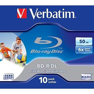 Verbatim BD-R Double Layer 50GB 6X w. Inkjet Print. No ID,10 Pack, 43736