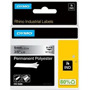 Dymo 1734523 Rhino PRO Polyester etiketten voor de industrie, permanent klevend, rol van 24 mm x 5,5 m, zwarte tekst op witte ondergrond, zelfklevend