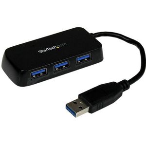 StarTech.com Draagbare 4-poorts SuperSpeed USB 3.0 hub - 5Gbps - zwart