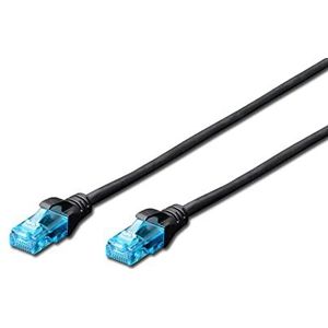 DIGITUS LAN kabel Cat 5e - 3m - CCA netwerkkabel met RJ45 - U/UTP niet afgeschermd - compatibel met Cat-6 & Cat-5 - zwart