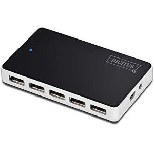 DIGITUS USB-hub - 10 poorten - high-speed USB 2.0-480 MBit/s - Plug&Play - aansluitkabel 100 cm - zwart